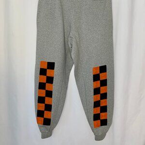 OFF-WHITE x VIRGIL ABLOH Seeing Things Checker Embroidered Gray Sweatpants Large